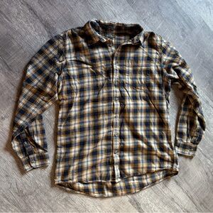 Eddie Bauer Plaid Men's Shirt in Blue and Tan